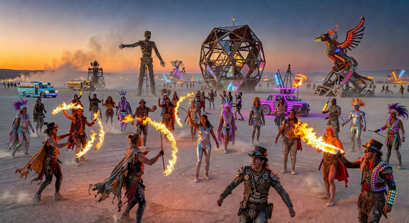 Burning Man festival – dust, art, community